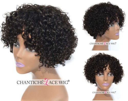 Short BOB peruvian kinky curly virgin Human hair afro wigs for black women