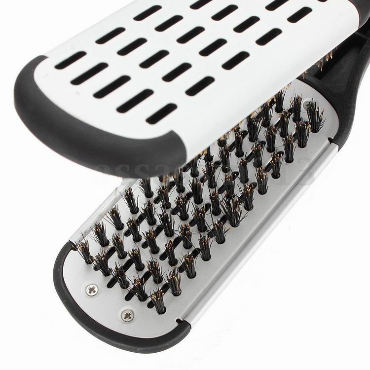hair straighteners Ceramic Hair Straightening Double Brush Comb Clamp Hairdressing Ceramic Straightener Hair Double Brush Straigh