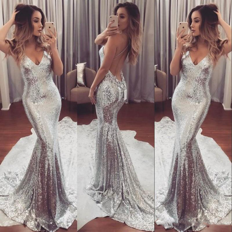 Luxury Sexy Sparkling Prom Dress Backless Silver Deep V-Neck Open Back Sweep Train Formal Party Dresses Modern Women Evening Gowns, Brown
Luxury Sexy Sparkling Prom Dress Backless Silver Deep V-Neck Open Back Sweep Train Formal Party Dresses Modern Women Evening Gowns, Brown