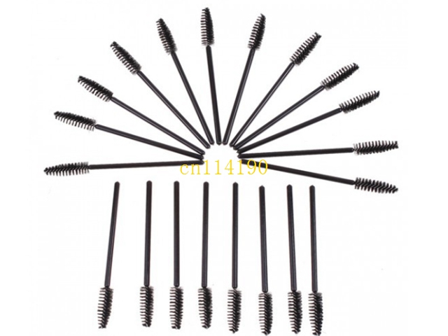 100pcs/lot Free Shipping Cheap Disposable Eyelash Mini Brush Mascara Wands Applicator Spoolers Makeup Cosmetic Eyelash Brush