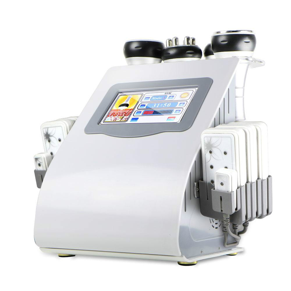 New Promotion 6 In 1 Cavitation Vacuum Radio Frequency Machine for Spa Fast Express Shipping