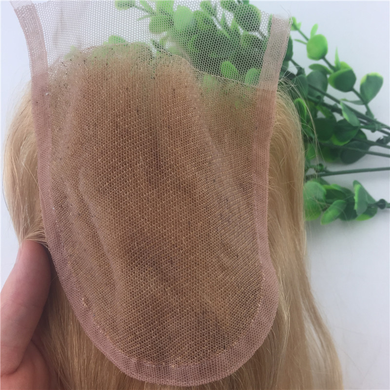 Large Stock Colorful 27 Straight Lace Closure Blonde Brazilian Virgin Human Hair 4x4 Frontal Closure Wholesale 8 Inch To 20 Inch