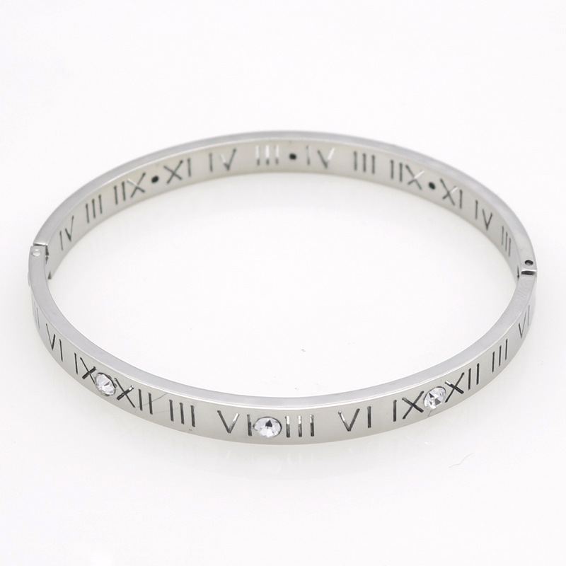 Fashion New Stainless Steel roman with diamond Bracelet jewelry Cuff 18K Rose Gold plate Bangles Bracelets For Women Love Bracelet
Fashion New Stainless Steel roman with diamond Bracelet jewelry Cuff 18K Rose Gold plate Bangles Bracelets For Women Love Bracelet