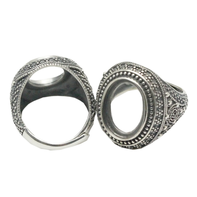 Beadsnice Thailand Silver Rings Setting With Oval Cabochon Base for Man Handmade Jewelry Setting Ring Blank Nice Gift Item ID 34074