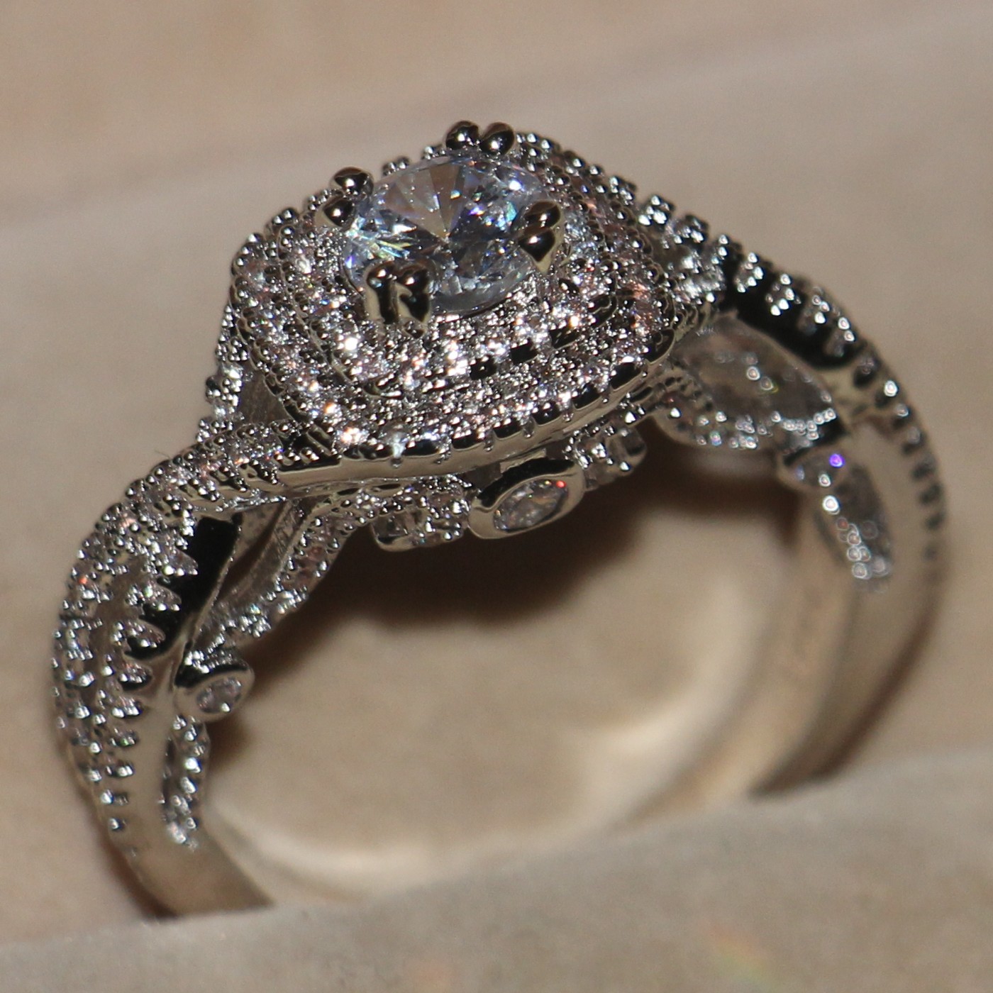 Victoria Wieck 2016 New Hot Luxury Jewelry 925 Sterling Silver White topaz Simulated Diamond Gemstones Wedding Band Women Rings Size 5-11