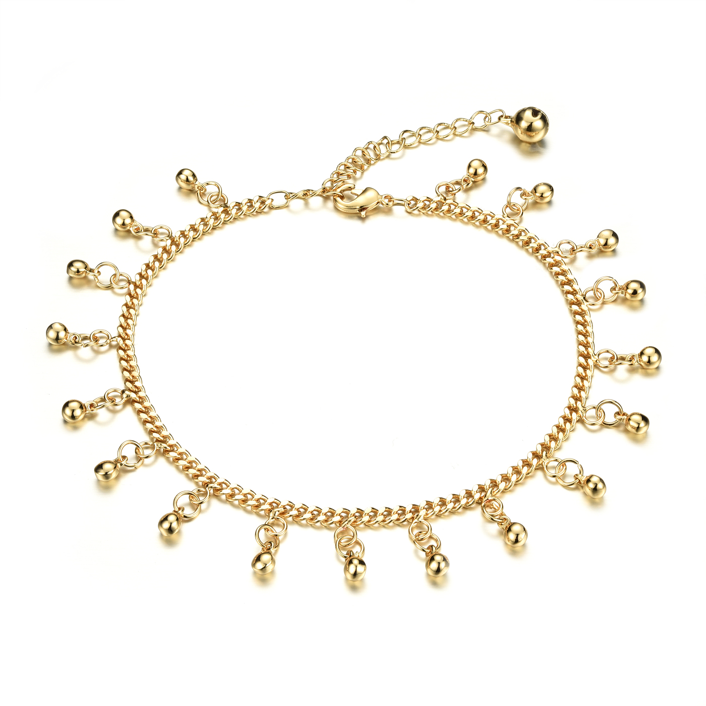 Classical 18k Yellow Gold Plated Anklet Bracelet Cute Bells Dangle Bracelet Chain Sexy Women Sandal Beach Jewelry, Adjustable, Red;blue
Classical 18k Yellow Gold Plated Anklet Bracelet Cute Bells Dangle Bracelet Chain Sexy Women Sandal Beach Jewelry, Adjustable, Red;blue