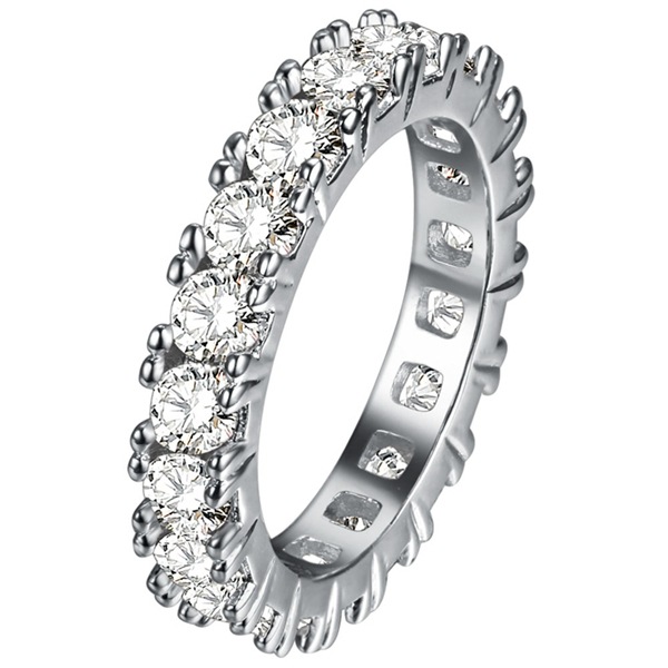 Vecalon Classic Fashion Jewelry Brand 925 Sterling Silver Ring Full Round 2 Carat CZ Diamond Engagement Wedding Rings For Women