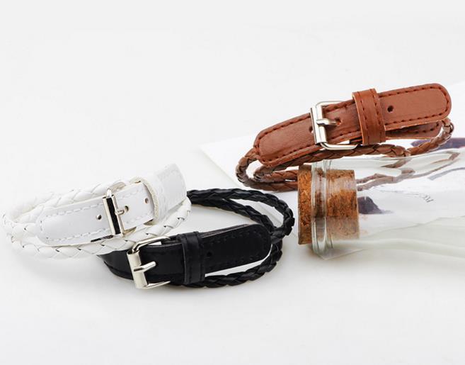 weave leather bracelet wristband fashion women men 2 layers rope buckle belt bracelets charm jewelry girl boy party Christmas gift