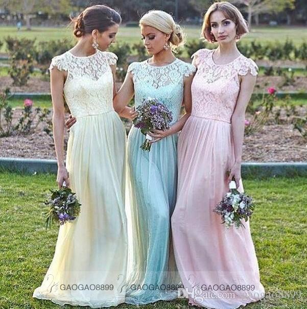 Lace Chiffon Maid of Honor Dresses A line Plus Size Cap Sleeve Pink Mint Light Yellow Bridesmaid Party Evening Gowns Spring Custom
Lace Chiffon Maid of Honor Dresses A line Plus Size Cap Sleeve Pink Mint Light Yellow Bridesmaid Party Evening Gowns Spring Custom