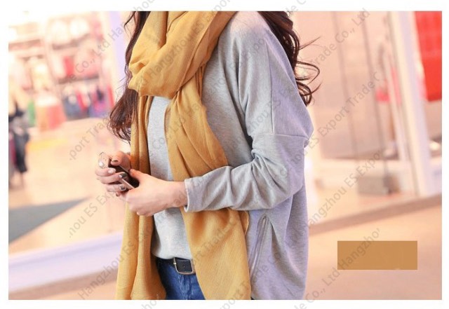 Cheap Solid Colors Long Scarves 175 x 90 cm Cotton Shawl Spring And Autumn Wraps For Women 20 Colors