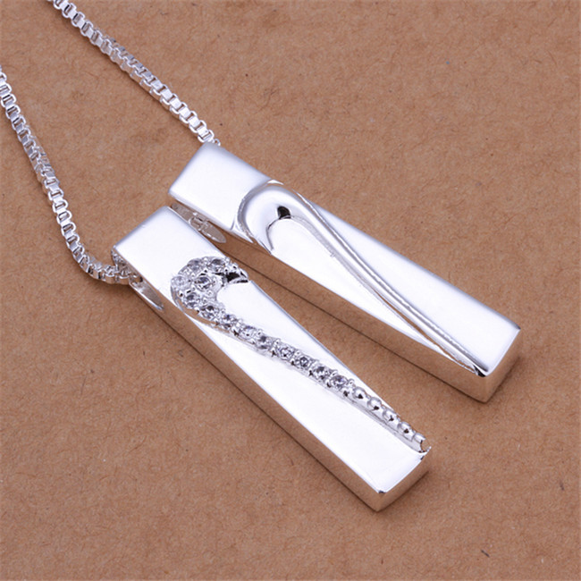 Brand new Rectangle pendant necklace sterling silver necklace STSN274,fashion 925 silver pendant necklace factory direct sale free shipping