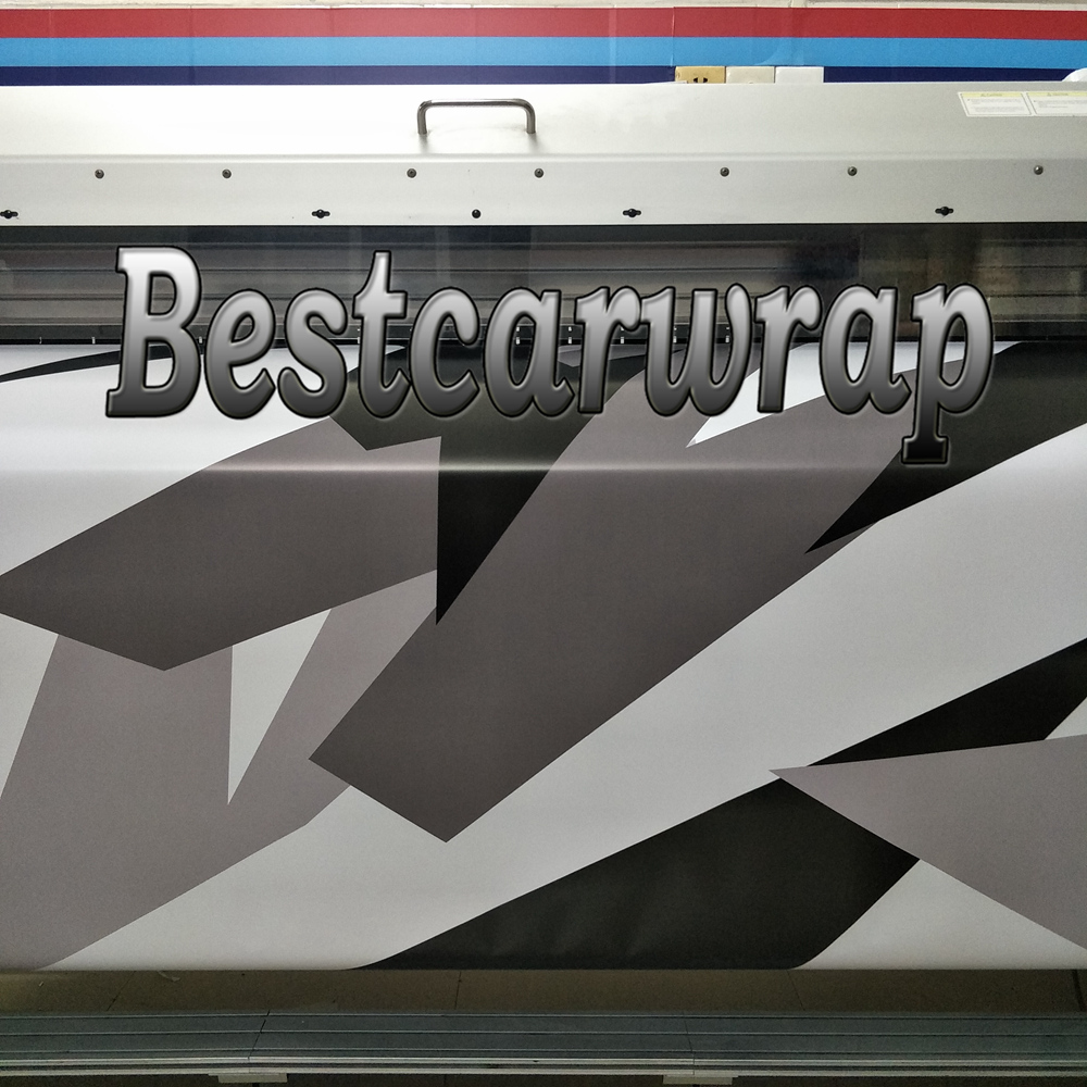 Gray black white Pixel Camo VINYL Full Car Wrapping Camouflage Covering For truck boat foil gloss / matte finish size 1.52 x 30m/5x98ft