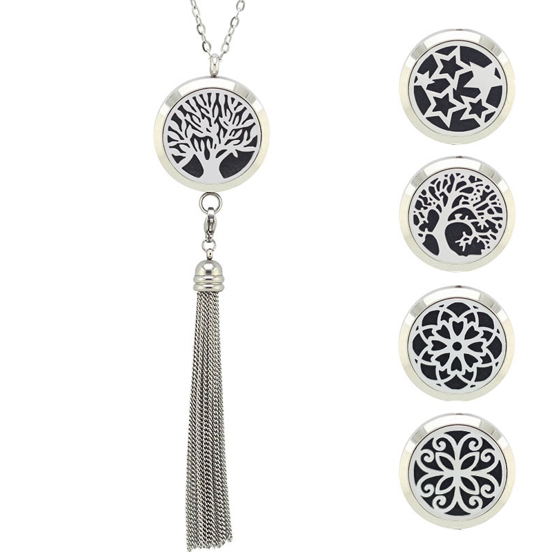 With chain as gift! Hot silver perfume locket 316L Stainless Steel Aromatherapy Diffuser Locket Necklace With Tassel Design
With chain as gift! Hot silver perfume locket 316L Stainless Steel Aromatherapy Diffuser Locket Necklace With Tassel Design