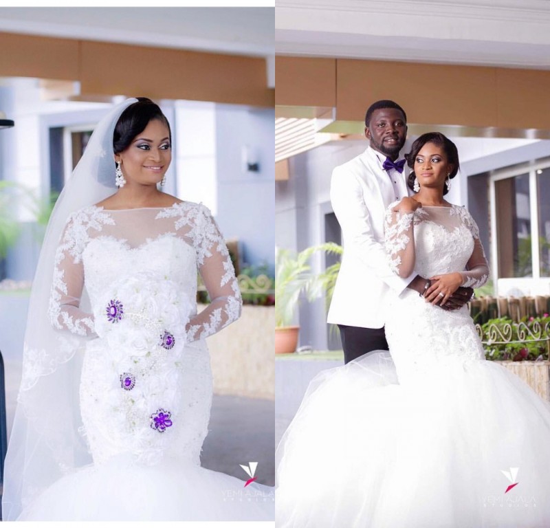 African Mermaid Wedding Dresses 2016 Sexy Bateau Long Sleeves Lace Beaded Sheer Tulle Plus Size Court Train Custom Wedding Dress Bridal Gown, Ivory
African Mermaid Wedding Dresses 2016 Sexy Bateau Long Sleeves Lace Beaded Sheer Tulle Plus Size Court Train Custom Wedding Dress Bridal Gown, Ivory