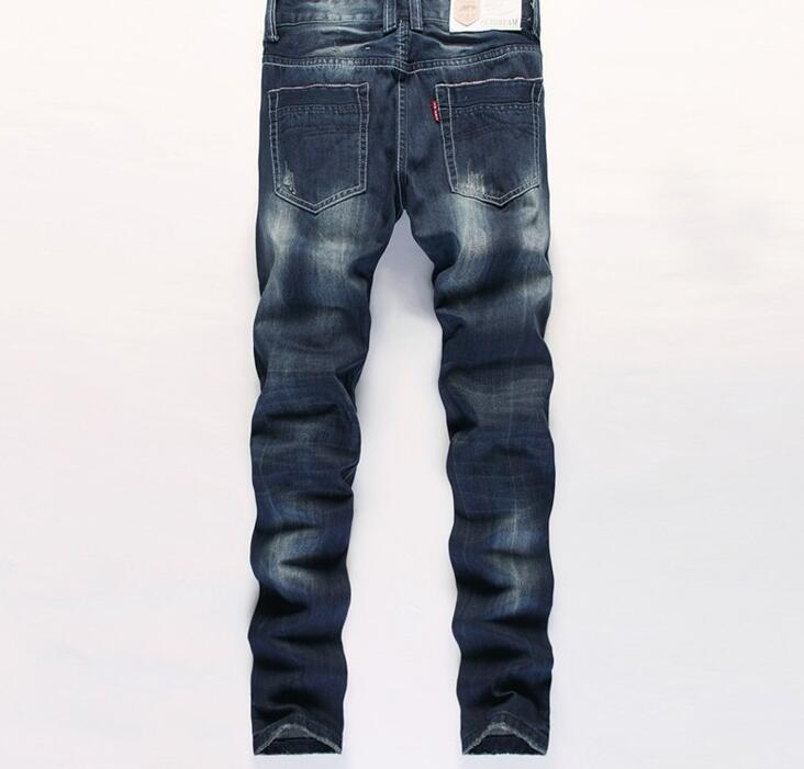 High Quality Jeans Men Fashion Brand Patches Ripped Jeans 2016 New Designer Biker Denim Jeans Straight Hip Hop Skinny Jeans