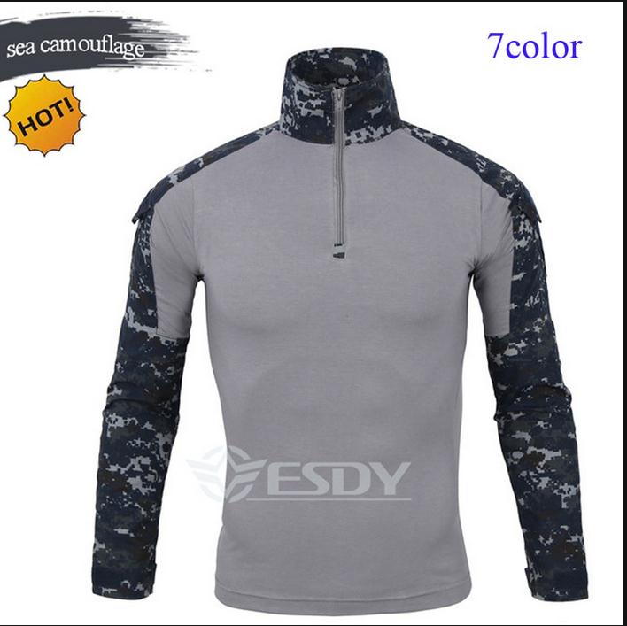 Wholesale Outdoor Camouflage Long Sleeve Frog Suit Men Sport Tops Tactical Tool Cargo t Shirt Army Military Combat Tee 7 Color, Mc camouflage
Wholesale Outdoor Camouflage Long Sleeve Frog Suit Men Sport Tops Tactical Tool Cargo t Shirt Army Military Combat Tee 7 Color, Mc camouflage