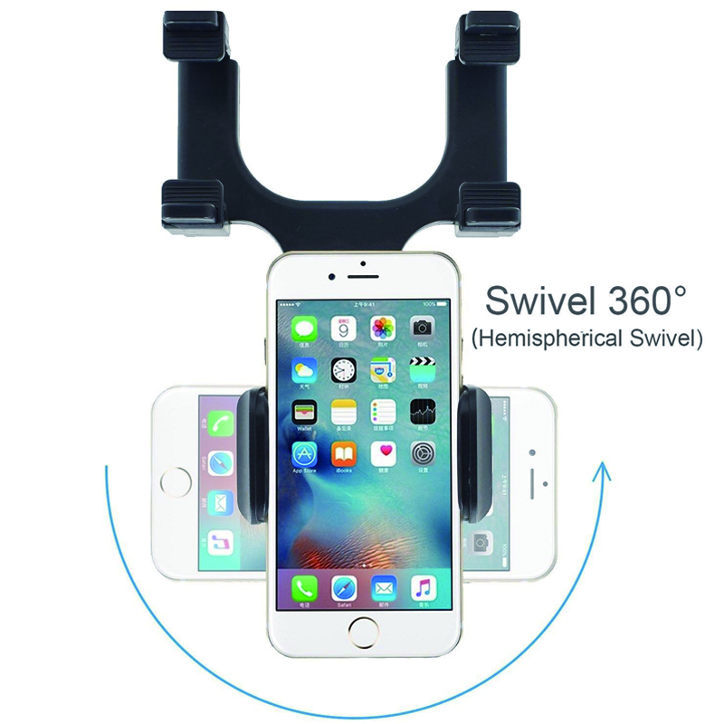Adjustable Car GPS Rearview Mirror Auto Mount Holder Cell Phone Bracket Stands for iPhone X/8/7/6 Plus Samsung Huawei Universal Phone