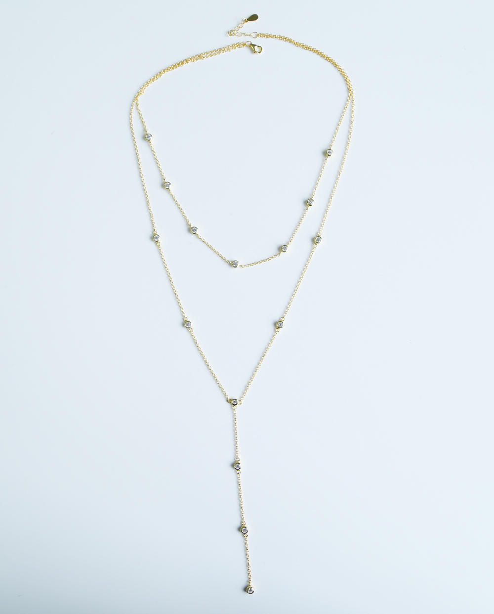 925 sterling silver layer long chain necklace for women wedding with gold silver color plated cz paved station jewelry