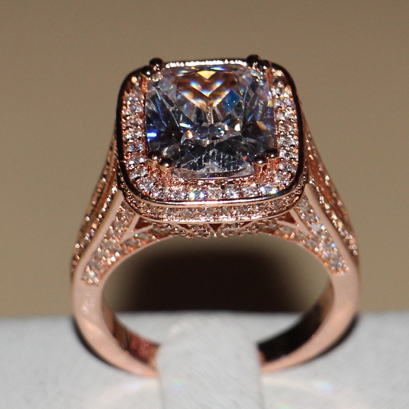 Victoria Wieck Luxury Jewelry 10ct topaz 192pcs Tiny CZ 925 sterling silver Rose Pave Simulated Diamond Wedding Band Women Ring Size 5-11