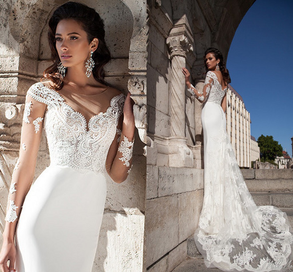 Elegant New Arrival Vintage White Wedding Dresses Sheer Long Sleeves Lace Appliques Bridal Gowns With Overskirts Wedding Dresses Custom Made, Champagne
Elegant New Arrival Vintage White Wedding Dresses Sheer Long Sleeves Lace Appliques Bridal Gowns With Overskirts Wedding Dresses Custom Made, Champagne