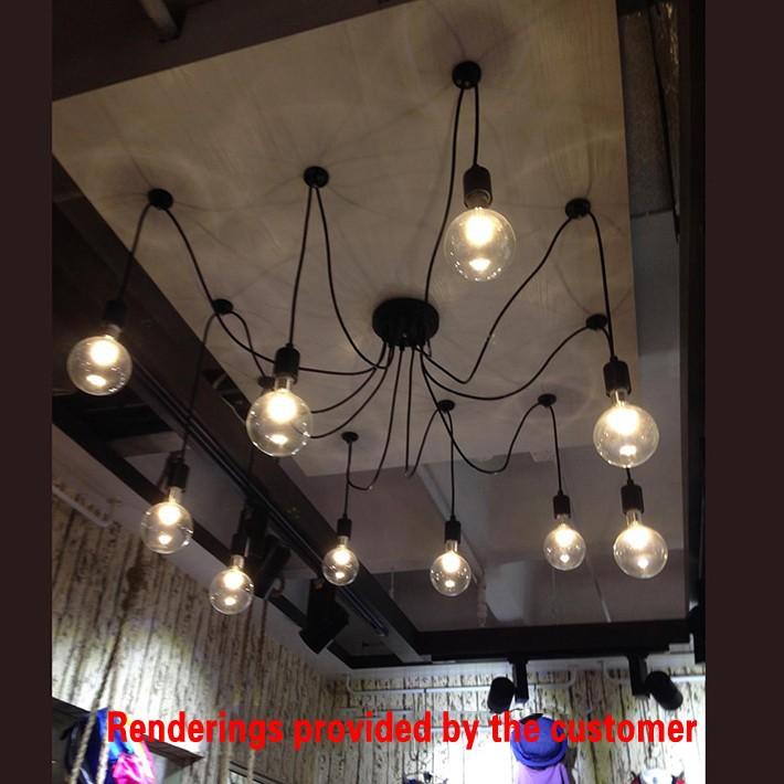 6/8/10/12/14 Lamps Retro Modern Spider Pendant Light Kitchen Lighting Metal Base Material E27 Bulb Base Living Room Lighting