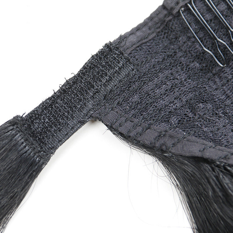 #2 Dark Brown Colored Brazilian Remy Hair Body Wave Ponytail Hair piece wraps around Drawstring Clip In Human Hair Extension Pony Tail hairpiece140g