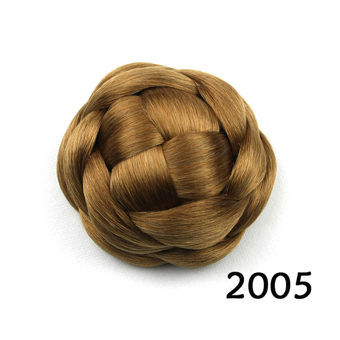Wholesale-6 Colors Women Braid Buns Hairpieces Brown/ Blond/Black Hair Chignon Donut Roller Bun Perucas
