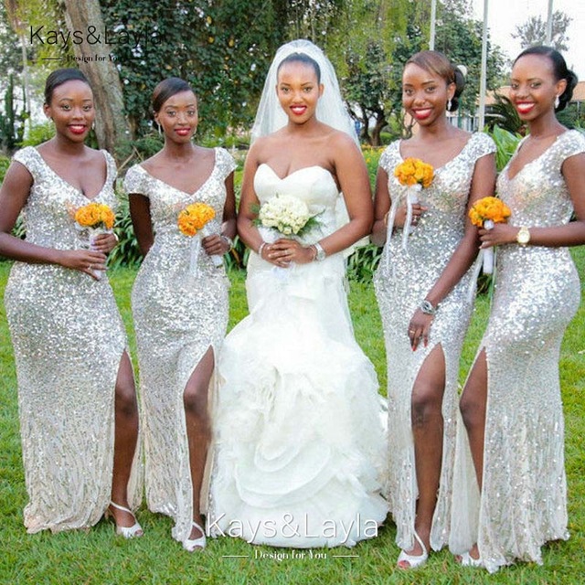 2022 50% New Silver Sequined Bridesmaid Dresses V Neck Sexy High Side Split Long Wedding Party Dress Maid of Honor Dress
2022 50% New Silver Sequined Bridesmaid Dresses V Neck Sexy High Side Split Long Wedding Party Dress Maid of Honor Dress