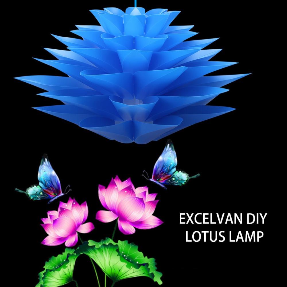 DIY Lampshade IQ PP Pendant Lamp Lotus Chandelier Suspension Ceiling Pendant For Christmas Living Bedroom With E27 Bulb Base
