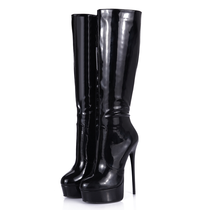 Wholesale Sexy Trendy Black Shiny Patent PU Knee Boots for Women With Platform and 16cm high heel Italian Design Handmade Shoes Fetish Exotic Pole Dance Gothic Punk
Wholesale Sexy Trendy Black Shiny Patent PU Knee Boots for Women With Platform and 16cm high heel Italian Design Handmade Shoes Fetish Exotic Pole Dance Gothic Punk