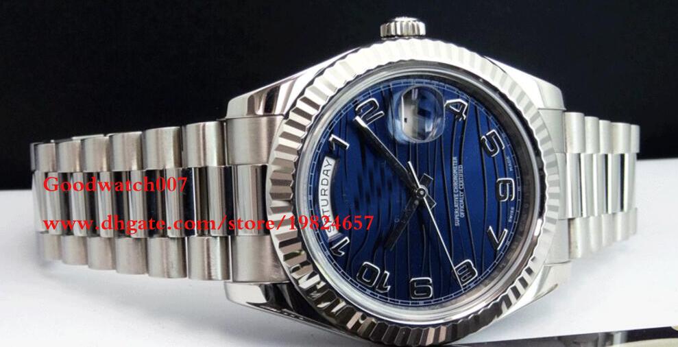 High Quality Mens Luxury Wristwatches 41mm DayDate II President Blue Wave Dial Automatic Mens Watch Watches
High Quality Mens Luxury Wristwatches 41mm DayDate II President Blue Wave Dial Automatic Mens Watch Watches