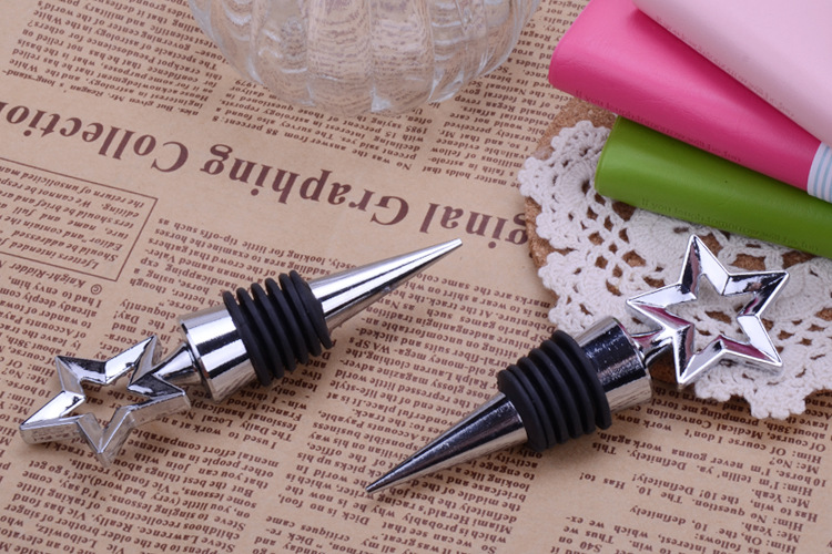 100PCS Vineyard Collection Star Design Wine Stoppers Very Good for Wedding Favor DHL Fedex Free Shipping