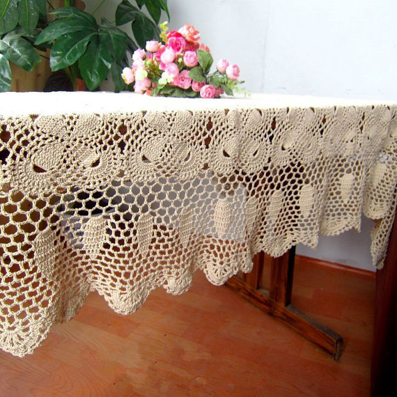 new arrive hot 100% handmade table cover, Crochet pattern Bowknot table topper rectangular, oblong crochet tablecloth