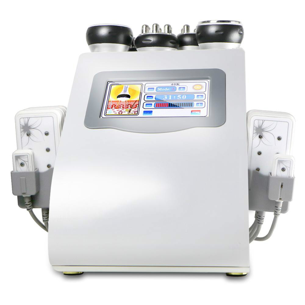 New Promotion 6 In 1 Cavitation Vacuum Radio Frequency Machine for Spa Fast Express Shipping