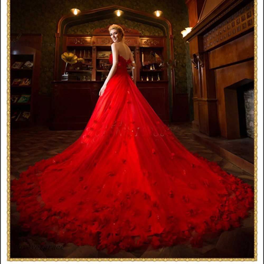 Red Wedding Dress A-Line Floor Length Long Women Wear Special Occasion Dress Bridal Party Dress Plus Size Vestido De Noiva Longo