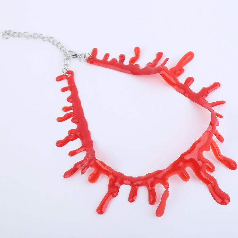 Fashion Originality Holloween Cosplay Costume Props Women Plastic Resin Choker Necklaces Halloween Bloodstains Necklace Decoration Party
Fashion Originality Holloween Cosplay Costume Props Women Plastic Resin Choker Necklaces Halloween Bloodstains Necklace Decoration Party