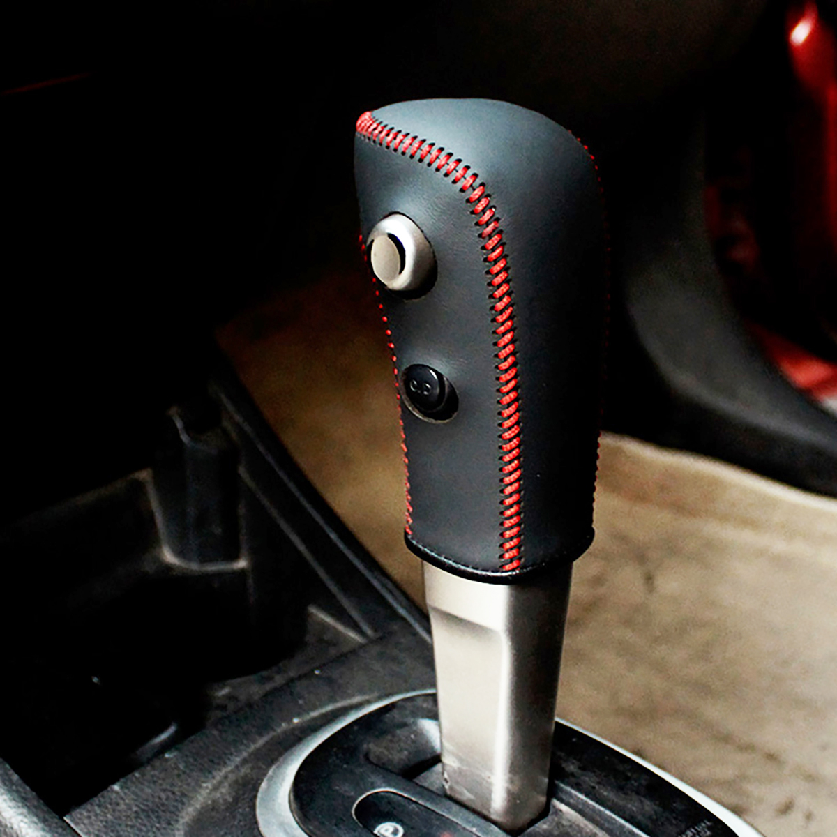 Case for Nissan Tiida old model automatic gear Shift Knob Cover Genuine Leather DIY gear covers leather Hand-stitched car accessories