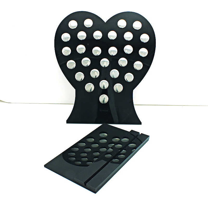 Brand New 18mm Snap Button Display Stands Fashion Black Acrylic Heart With Letter Interchangeable Jewelry Display Board