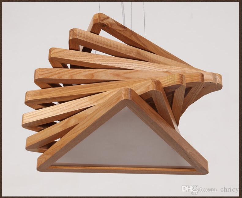 Novelty modern handmade wood pendant lights chandeliers lighting E27 for bar restaurant dining room decoration indoor lighting fixture