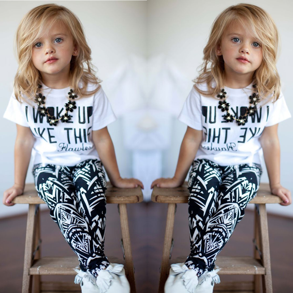 New Baby Girls kids Stripe summer clothes set I Woke Up Like This Toddler shirt Pants 2Pcs suits children's clothing sets, White
New Baby Girls kids Stripe summer clothes set I Woke Up Like This Toddler shirt Pants 2Pcs suits children's clothing sets, White