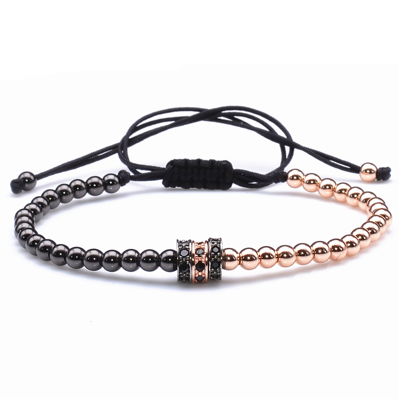 Cool Summer Zircon Bracelet Bangle Strands Bracelets for Women Gold Caps Micro Pave CZ beads twisted macrame Valentine Gift