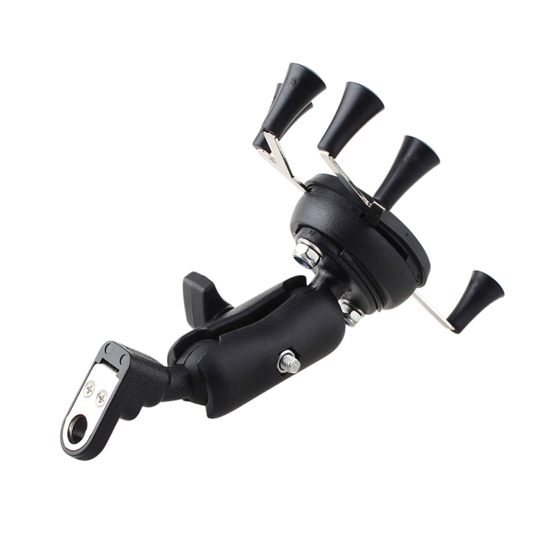 Adjustable Shockproof Mobile Phone Auto Phone Holder for Motorcycle GPS Bike Bicycle Handlebar and Motor Car Rearview Mirror Mount Stand