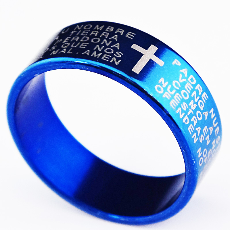 10Pcs Guaranteed Genuine New 6m Religious Blue 316L Titanium Stainless Steel Cross Verses Men's Women Ring Wholesale Jewelry Lots A065
10Pcs Guaranteed Genuine New 6m Religious Blue 316L Titanium Stainless Steel Cross Verses Men's Women Ring Wholesale Jewelry Lots A065