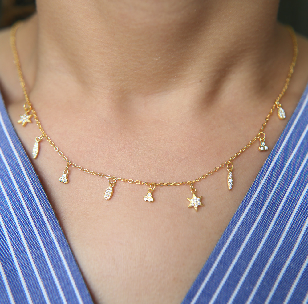 factory fashion jewelry wholesale cute bar cz drop charm statement necklaces women design for layer sexy trendy delicate necklace