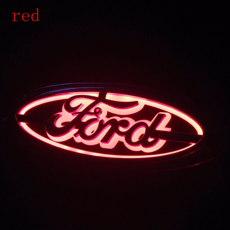 5D led car logo lamp 14.5cm*5.6cm for Ford Focus Mondeo Kuga car badge LED lamp Auto laser lights 3D rear emblem sticker ghost shadow light