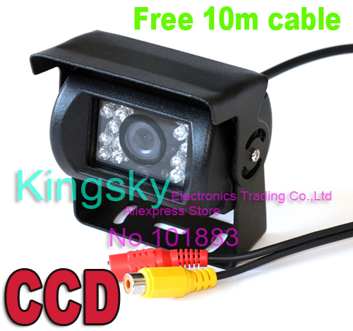 18 IR LED Sensor Car Rearview CCD Reversing Parking Camera 120° for 12V/24V Bus Truck