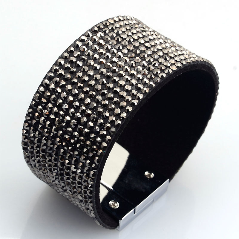 Full Crystal Magnetic Wrap Bracelet Rhinestone Bling Bracelet Wrap Magnetic Clasp Bracelet