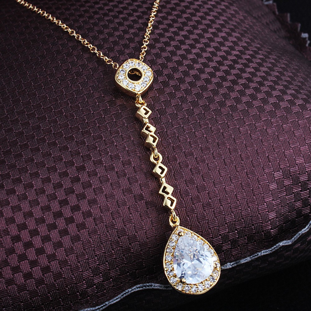 Tassel Pendant Necklace 18k Yellow Gold Filled Womens Pendant Chain