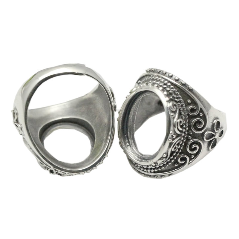 Beadsnice Thailand Silver Rings Setting With Oval Cabochon Base for Man Handmade Jewelry Setting Ring Blank Nice Gift Item ID 34074