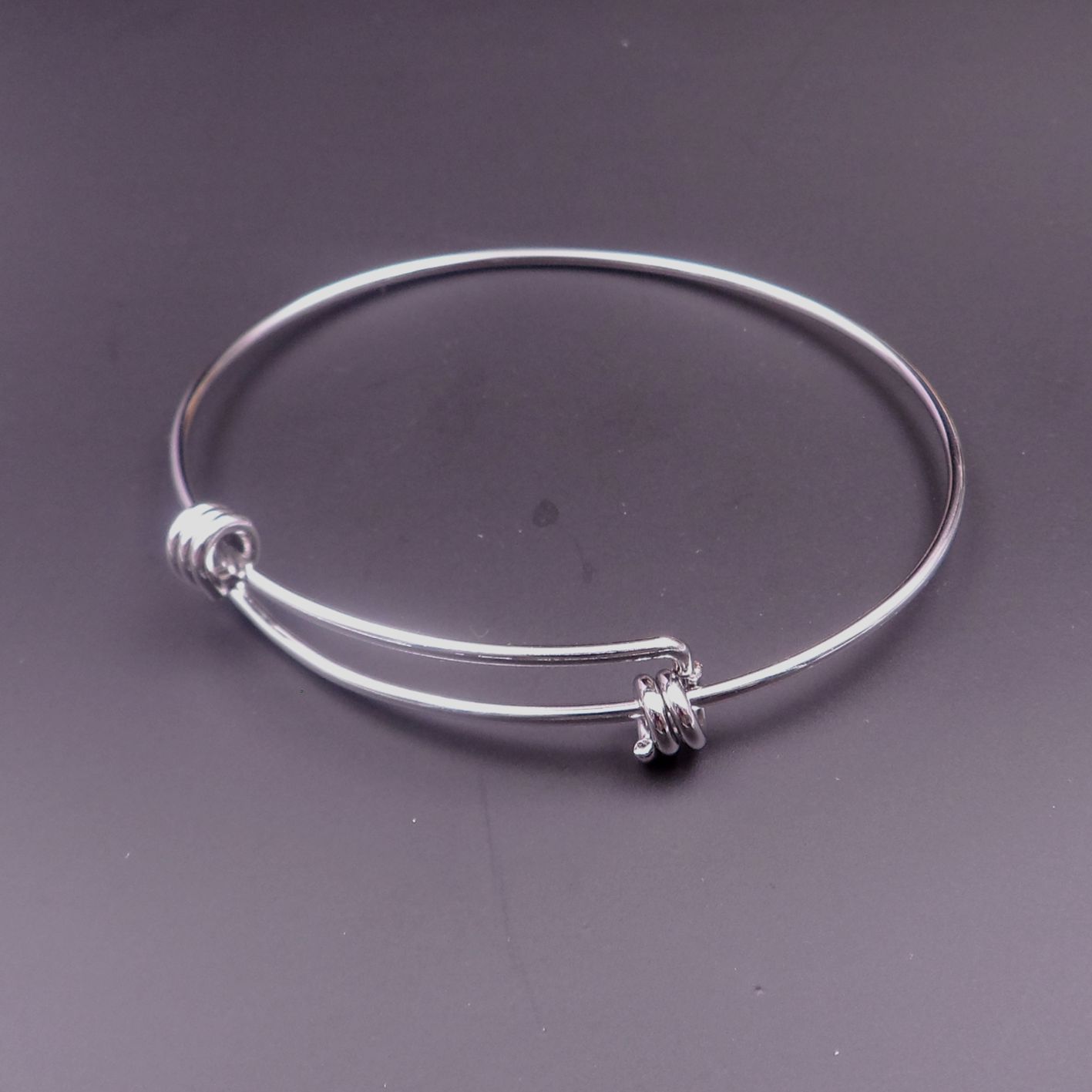 in bulk 5pcs lOT stainless steel Silver Adjustable Bangle Bracelet Fashion Simple design ball end cuff bangle jewelry findings women gifts